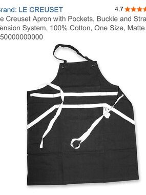 Le Creuset Apron Deep Pockets Towel Loop Adj Neck and Waist